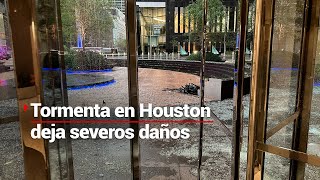 ¡Terrible tormenta  En Houston EU una torrencial lluvia deja afectaciones y cuatro muertos [upl. by Kcirdef]