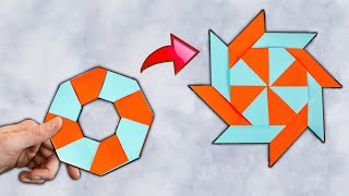 How to Make a Transforming Ninja Star  Easy Origami Shuriken [upl. by Analem345]