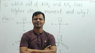 which out of NH3 and NF3 has higher dipole moment and why  Dipole moment  chemistry class11 [upl. by Adlin]