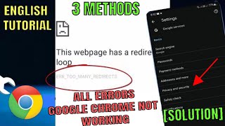 How To Fix If Your Google Chrome Is Not Working Android  ERRTOOMANYREDIRECTS Android Fixed [upl. by Jamaal]