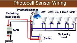 2 way switch in Photocell sensor wiring diagram5 light wiring connection Photocell Switch 220V 10A [upl. by Dnomder]