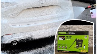 Greenworks 60v 1800 Psi Cordless Pressure Washer Review Washing Car Living In An Apartment [upl. by Eilojne]