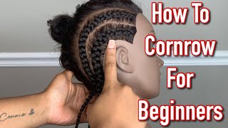 How To Cornrow Your Own Hair for Beginners Tutorial Part One [upl. by Ravert]