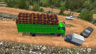 Game Driving Truck Hino Ranger Engkel Muat Sawit  Jalur Offroad  Bus Simulator Indonesia [upl. by Danae]