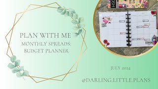 Plan with Me  Budget Monthly Classic Happy Planner  Live Love Posh  Summer Allure [upl. by Neersin]