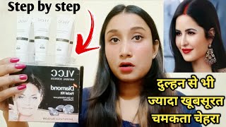 VLCC Diamond Facial kit STEP BY STEP DEMO amp REVIEWInstant skin whitening घर पे Diamond फेशियल [upl. by Dnaltiac]