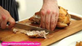 How to carve a chicken  Jamie Olivers Home Cooking Skills [upl. by Etteloc108]