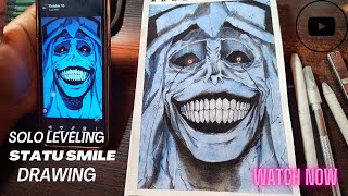 Solo leveling statue smile drawingPart2 anime sololeveling smile drawing viralvideo [upl. by Schulz]