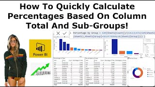 Power BI Dax  How to Calculate Percentages Based on Column Total and Sub Groups [upl. by Yahsel]