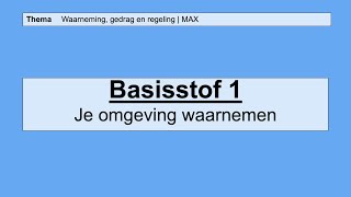 VMBO HAVO 1  Waarneming gedrag en regeling  1 Je omgeving waarnemen  8e editie  MAX [upl. by Edmee]