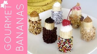 How To Make Gourmet Chocolate Dipped Filling Stuffed Banana Bites  Lindsay Ann Bakes [upl. by Ekim789]