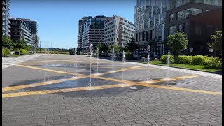 The fountain⛲️at the Dix30 light rail station square fountain square canada quebec brossard [upl. by Ambrosio]