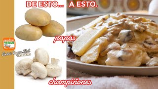 Con unas papas y champiñones puedes hacer este exquisito y sencillo guiso  Cocina Vegan Fácil [upl. by Us]