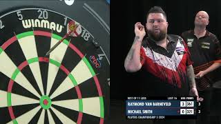 NINEDARTER  Michael Smith hits a perfect leg against Barney at PC5 [upl. by Dranoel]