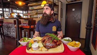 THIS HUGE STEAK CHALLENGE HAS ONLY BEEN BEATEN TWICE IN SEVEN YEARS  BeardMeatsFood [upl. by Orland770]