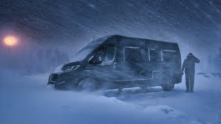 Surviving an Extreme Ice Blizzard  Freezing Snow Storm  Cozy Winter Van Life Camping vanlife [upl. by Aribold]