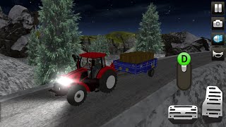 Driving tractor deliver box at night  Heavy Tractor Trolley Game 3D  part 1 [upl. by Nyrok]