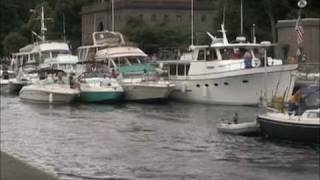 One at a time through Ballard Locks  Seattle Washington [upl. by Nairrad700]