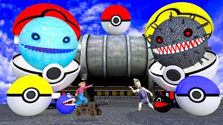 ROBOT PACMAN VS MS PACMAN VS PACMAN MONSTER IN POKEMON A NEW BATTLE BETWEEN ROBOTS  POKEMON Battle [upl. by Anifares]