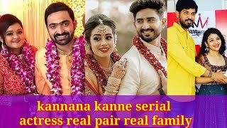 Kannana kanne serial real pair real familySun tv serial [upl. by Nivram]