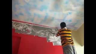 Stencils Wall Painting in Hyderabad  Stencils Wall Art  Hyderabad Wall Art  Best Wall Designing [upl. by Adianez]