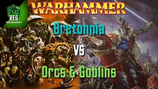 Warhammer Fantasy 6th Edition Battle Report  Orcs amp Goblins vs Bretonnia [upl. by Hynda]