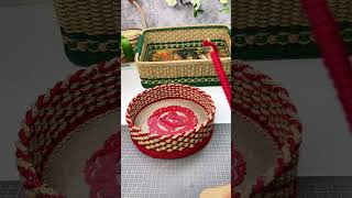 EASY HANDMADE BASKET WITH HEMP ROPE diy handmadetoran handmade handweaving [upl. by Adlar840]