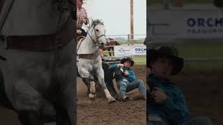 Epic Steer Wrestling action cowboys rodeo slowmo [upl. by Hploda702]