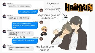 haikyuu texts  kageyama and yamaguchi are together KageYama a new karasuno couple [upl. by Zetrom]