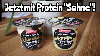 Ehrmann High Protein Pudding amp Topping  Vanilla und Chocolate Review [upl. by Yra9]