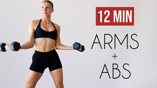 12 MIN STANDING ABS amp ARMS No Repeats No Crunches No Planks [upl. by Avelin]