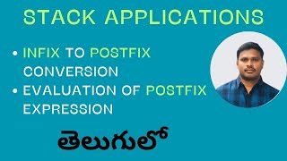 33 Infix to Postfix Conversion using Stack  Infix to Postfix  Stacks in Telugu [upl. by Tamma]