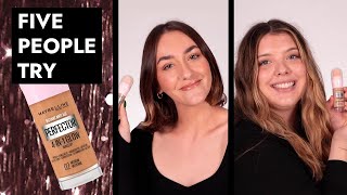 5 People Try The TikTok Famous Dupe  Maybelline 4In1 Glow Foundation Review [upl. by Narual]