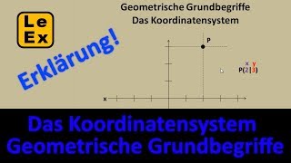 Das Koordinatensystem  Erklärung  Geometrische Grundbegriffe  LeEx rechnet [upl. by Offen]