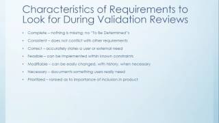 Requirements Validation and Verification [upl. by Otilopih149]