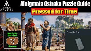 Assassins Creed Odyssey  Ainigmata Ostraka Puzzle Solutions  Pressed for Time [upl. by Traggat]