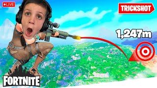 LIVE  HITTING CRAZY TRICK SHOTS Fortnite Chapter 6 [upl. by Anidnamra]