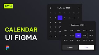 Calendar Date picker Design in Figma 4  UI Challenge by Malewicz [upl. by Burtis]