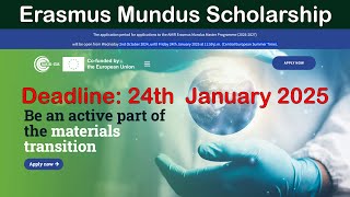 Deadline 2025 ජනවාරි 24  Erasmus Mundus Scholarship  AMIR [upl. by Priscilla]