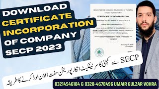 Discover the Key Download Your Company Incorporation Certificate from SECP for Free [upl. by Poppy]