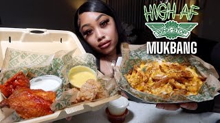 HIGH ASMR WINGSTOP MUKBANG VOODOO FRIES GARLIC PARMESEAN TENDERS BUFFALO WINGS [upl. by Drofnelg]