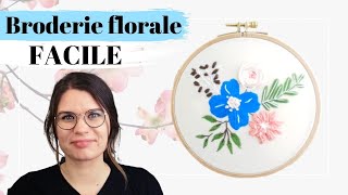 Comment broder une broderie à fleurs facilement  dessin [upl. by Karame]