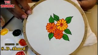 fabric painting simple filling with outline method for beginners [upl. by Olva]