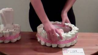 How to make a Nappy Cake  two minute tutorial with printable instruction sheet [upl. by Nancie873]