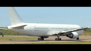 All White EuroAtlantic Airways Boeing 767300ER Landing amp Takeoff at Helsinki Airport [upl. by Boorman]