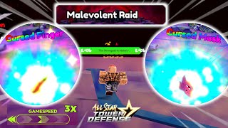 Speedrun Malevolent Raid  Solo Gameplay  Roblox All Star Tower Defense [upl. by Ztnarf]