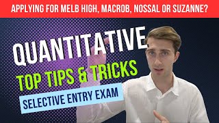 Selective School Exam Tips and Tricks  QUANTITATIVE REASONING [upl. by Yojal499]