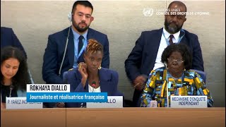 Rokhaya Diallo aux Nations Unies antiracisme mouvements proPalestine et extrême droite [upl. by Aerdnaek]