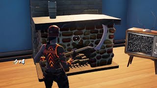 Destroy a fireplace at Lazy Lake Craggy Cliffs Holly Hedges or Pleasant Park Fortnite [upl. by Ecnedac]