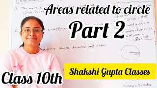 Areas related to circle Class 10th Important questions for Board exam Shakshi Gupta Classes [upl. by Nuj969]